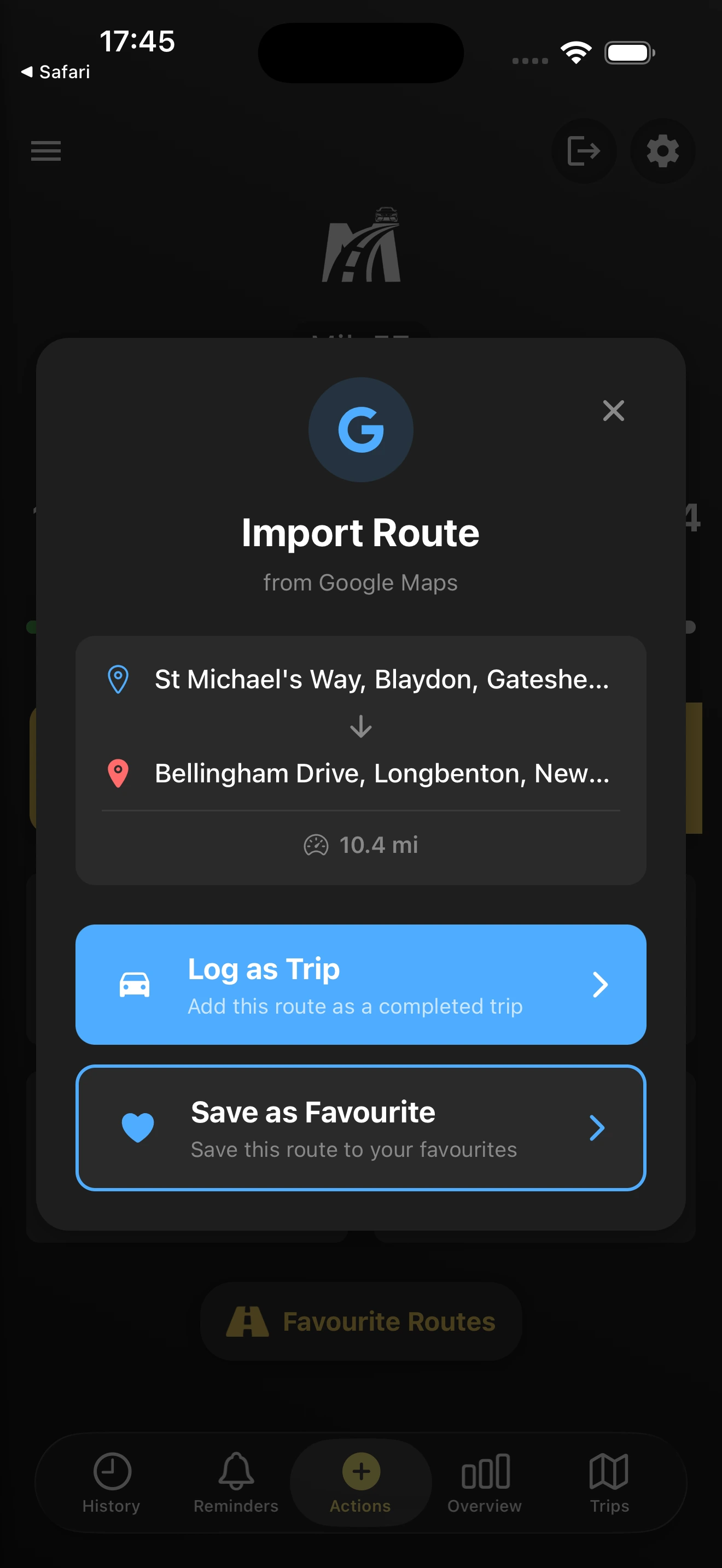 Route Import 1